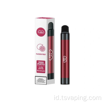 LANA LANA LANA terbaru 6ml E-rokok Puf 2000 Puff